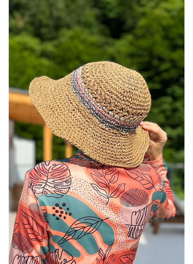 Remsa Mayo Handmade Knitted Straw Hat Rş-85 Camel - Image 3